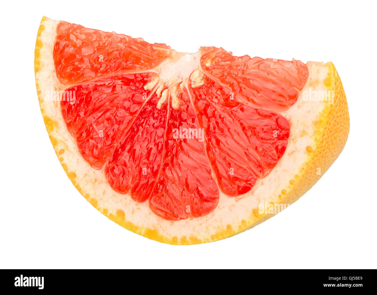 Perfect Fresh Grapefruit Isolated on White Background in Full Depth of Field with Clipping Path. Stock Photo