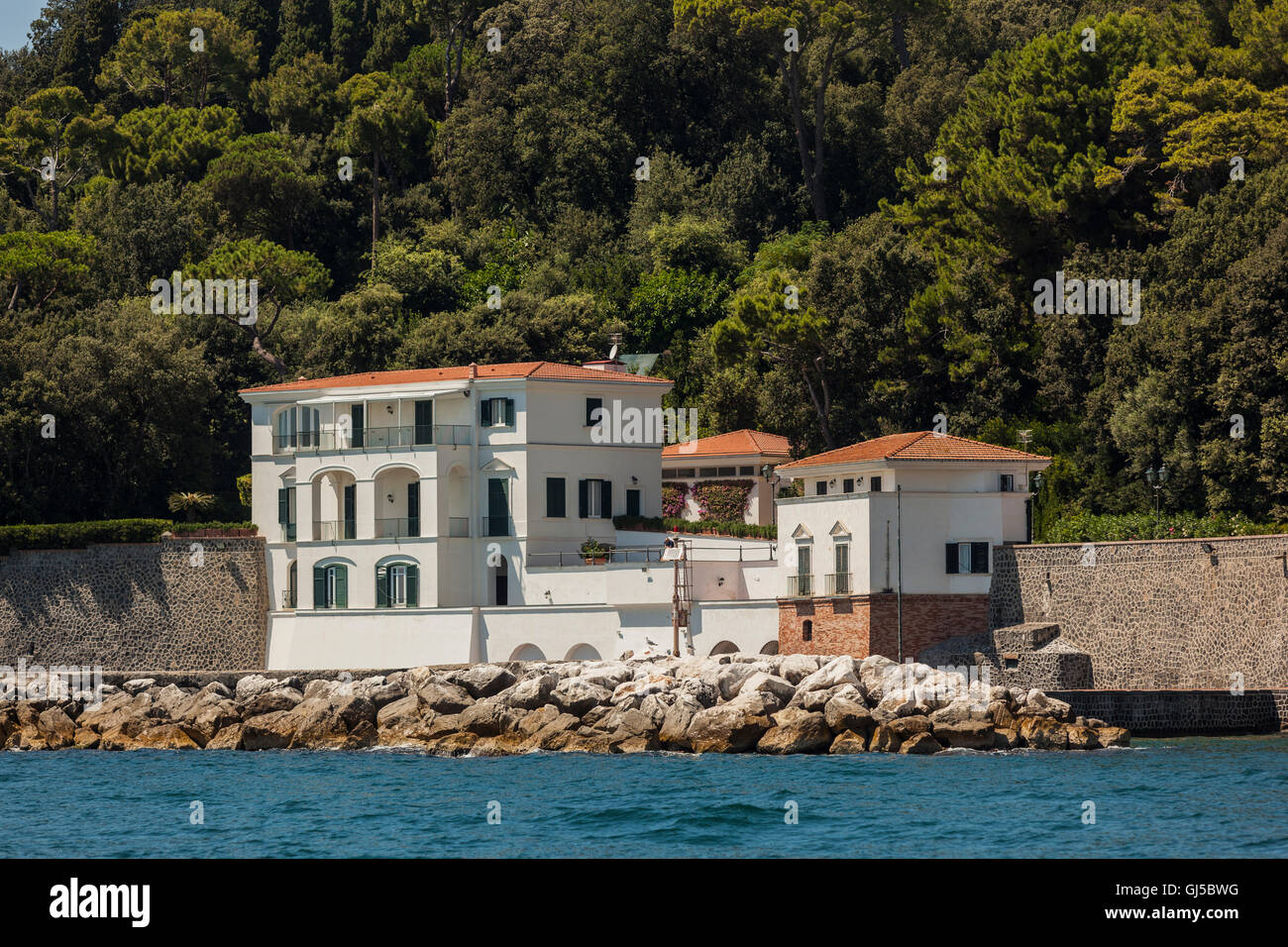 Italy, Naples as seen from the sea. Here is Villa Rosebery official