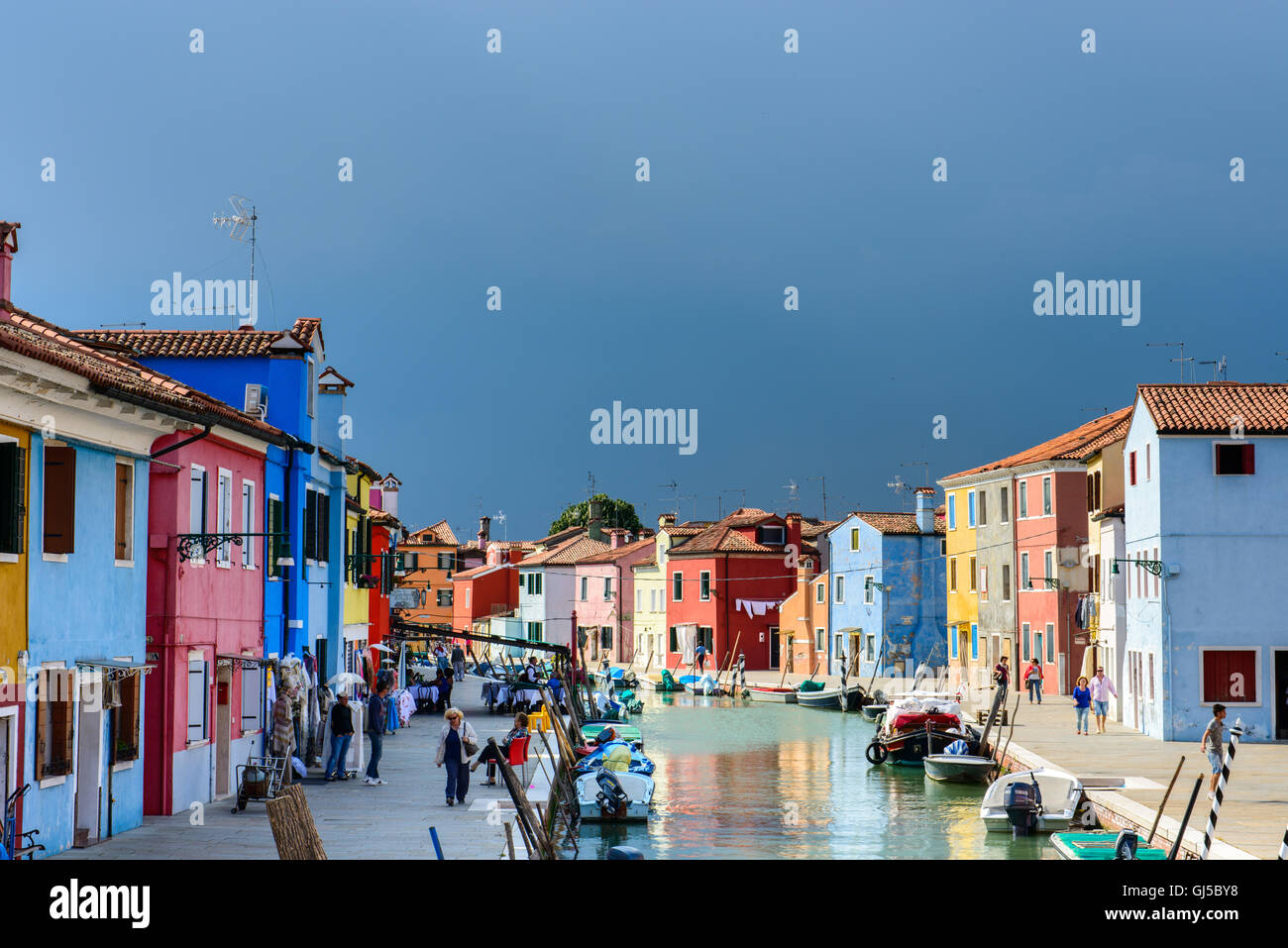 Storm approaching Burano, Venice, Italy Stock Photo