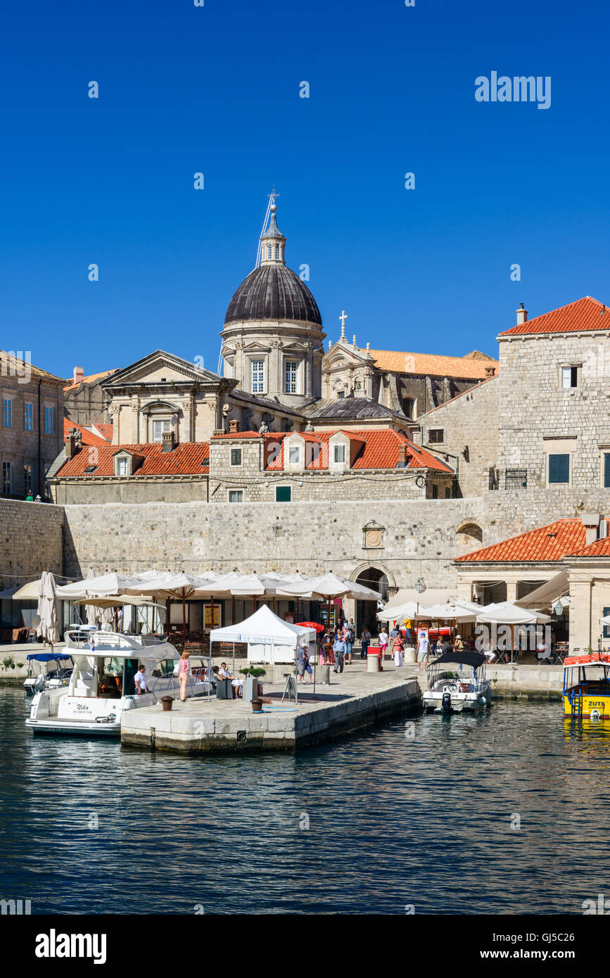 The harbour in Dubrovnik, UNESCO World Heritage Site, Croatia Stock Photo