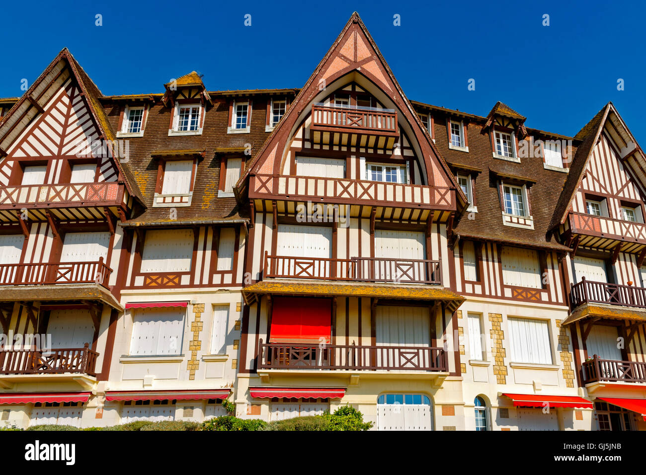 House facade in Trouville sur Mer, Deauville, Normandy, France Stock