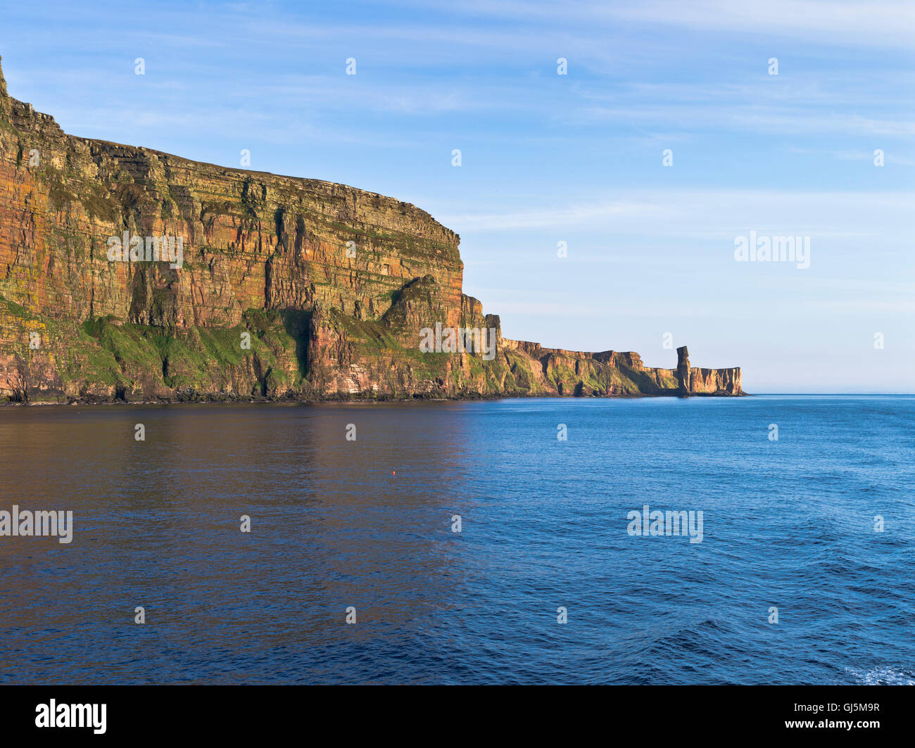 dh Old Man of Hoy HOY ORKNEY Sandstone cliff uk sea stack seacliff highest UK st johns head seacliffs Stock Photo