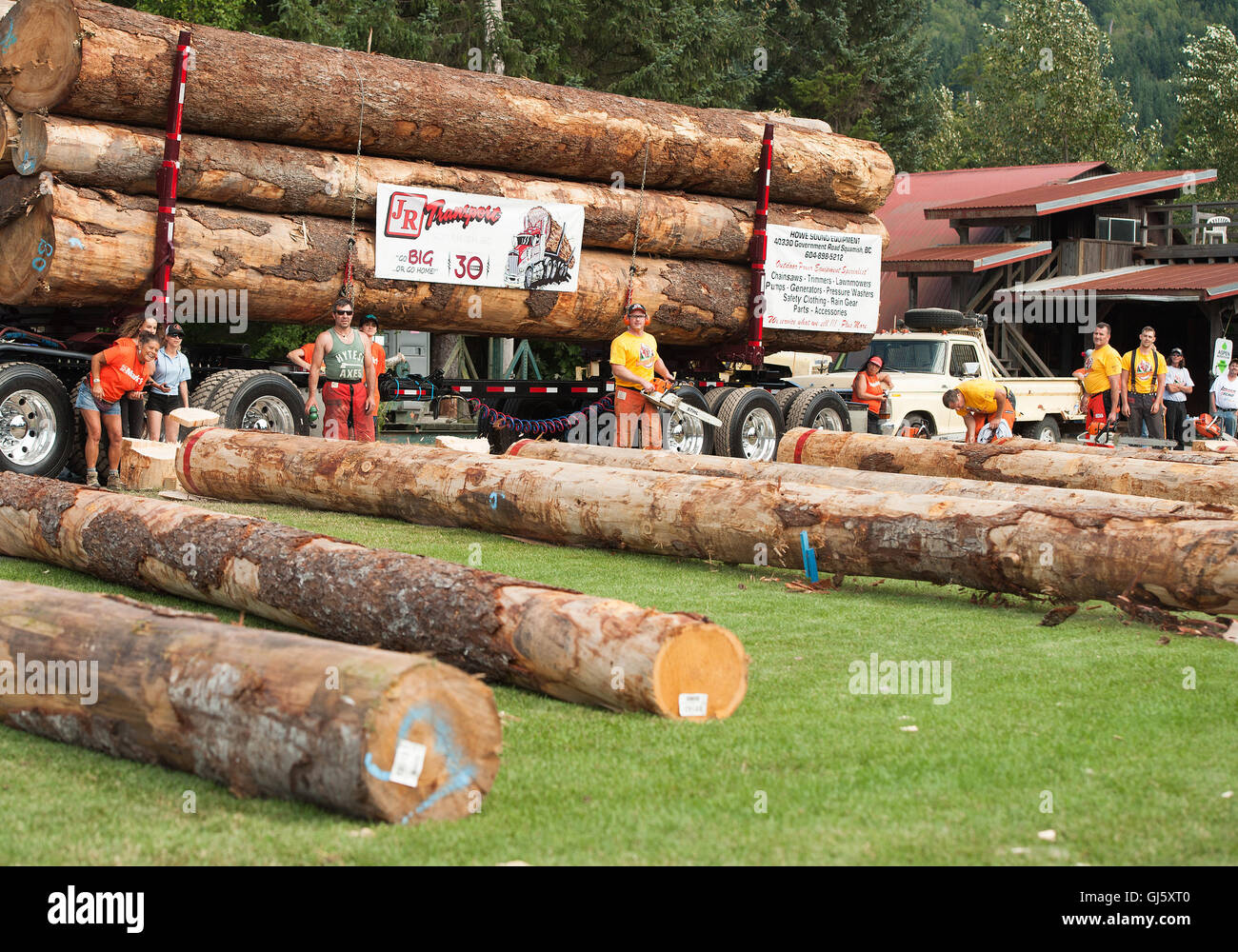 Competitors in for the open tree falling event. The Squamish Loggers ...