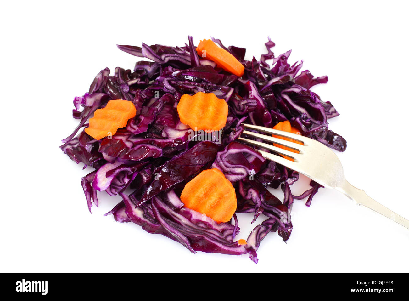 Salad of Red Cabbage with Vegetable Oil. Diet Food Stock Photo