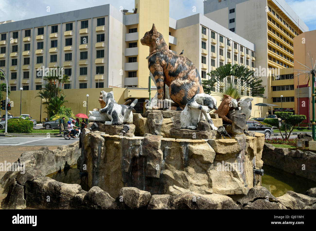 Kuching, Malaysia Cats monument at center of Kuching. Sarawak. Borneo