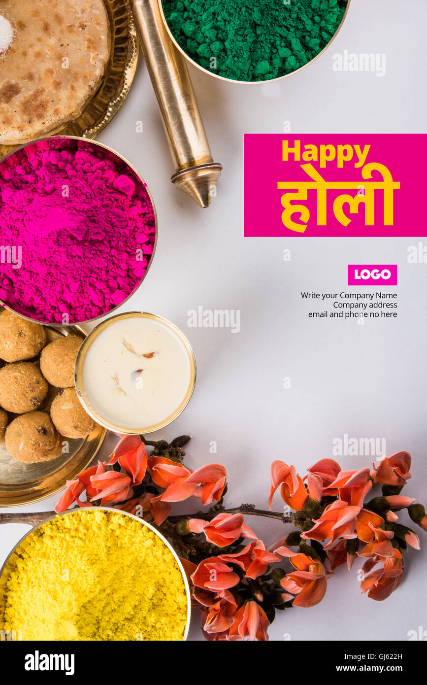 happy holi greeting card, holi wishes, greeting card of indian ...