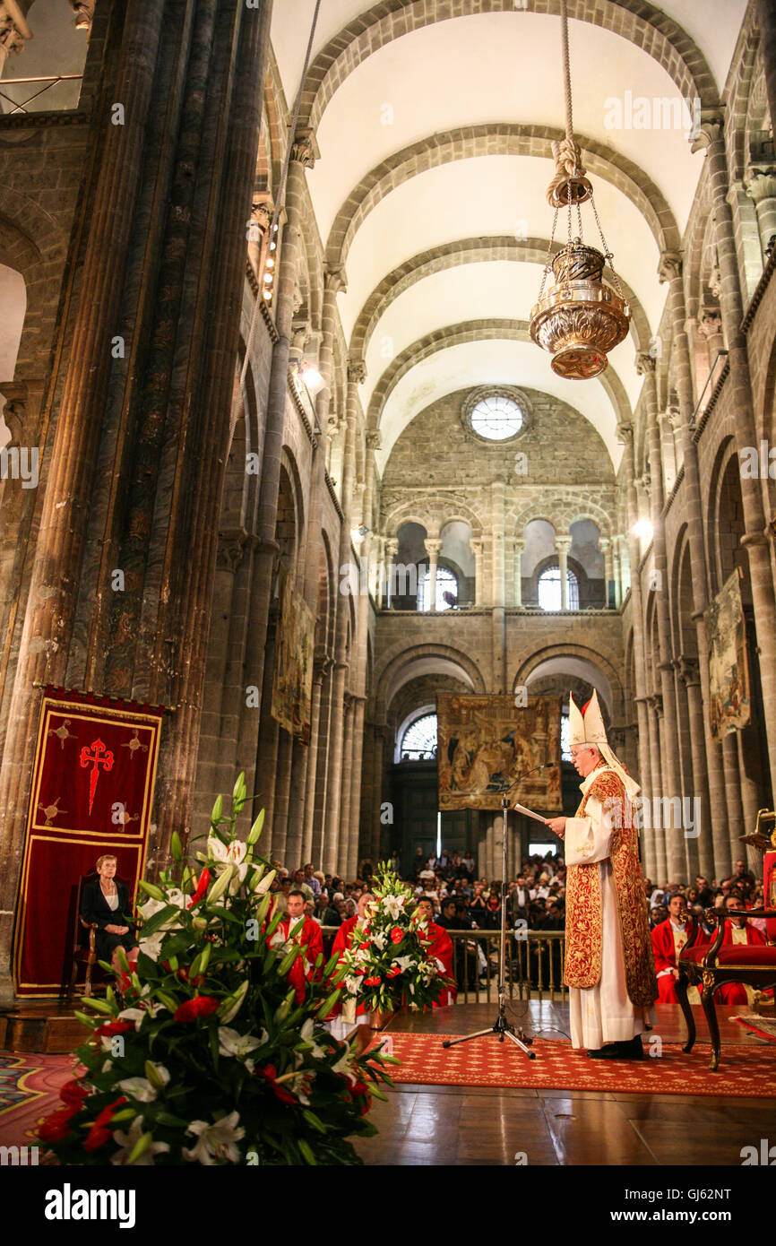 Spain Galicia Botafumeiro Pilgrim S Mass In The Cathedral Of Santiago De Compostela Stock Photo Alamy