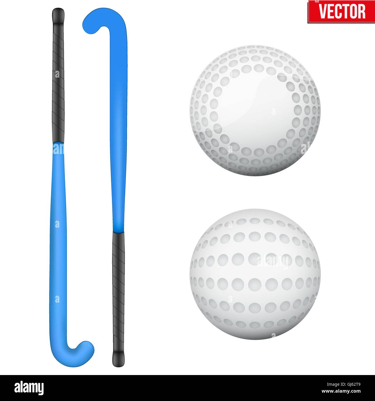 Two classic sticks and balls for field hockey Stock Vector Image & Art