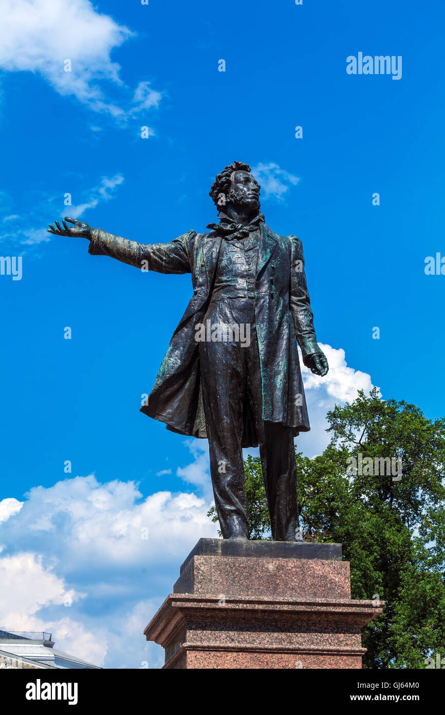 Famous Poet Alexander Pushkin Statue near Russian Art Museum, Saint ...