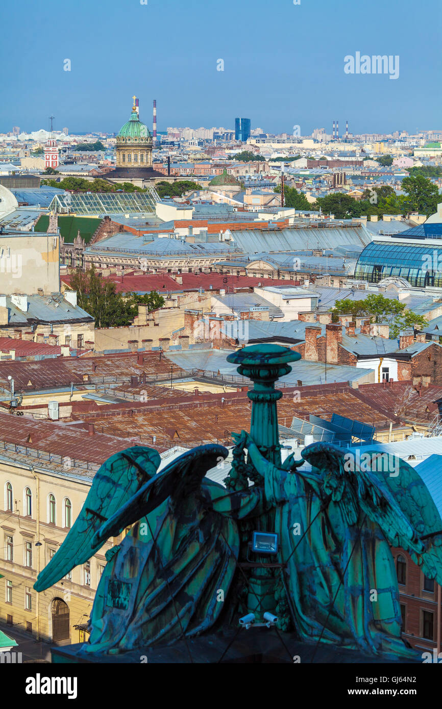 Aerial View from Isaac Cathedral, Saint Petersburg, russia Stock Photo
