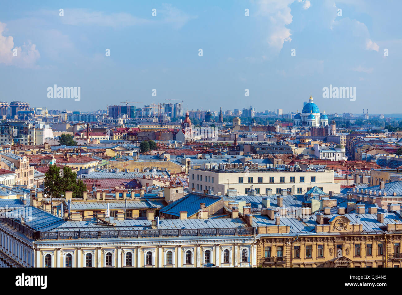 Aerial View from Isaac Cathedral, Saint Petersburg, russia Stock Photo