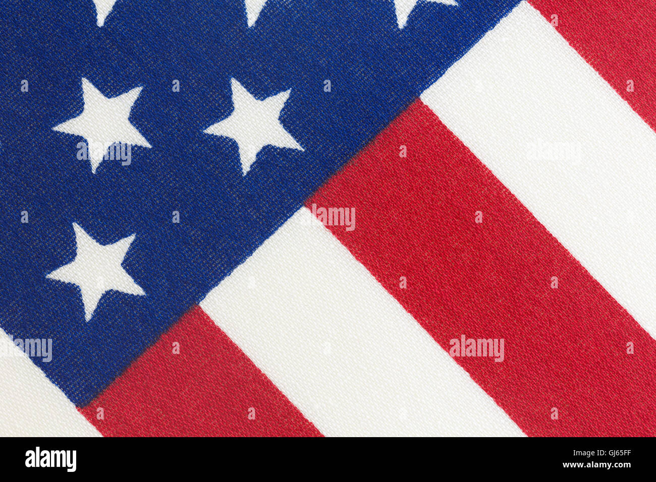 Background of American flag on diagonal and in close up photo. Stock Photo