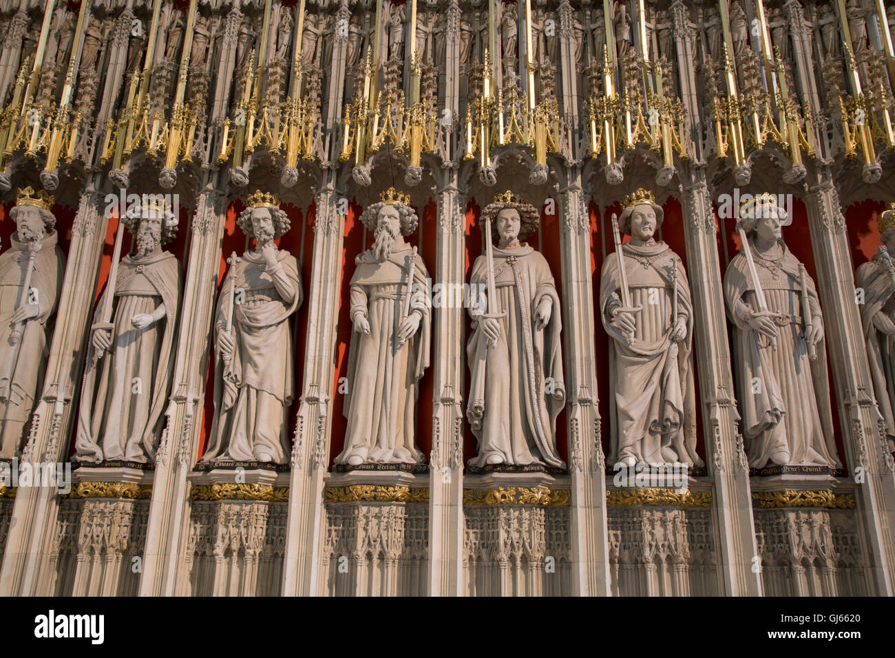 Saints Statues inside York Minster Cathedral Church; England; UK Stock