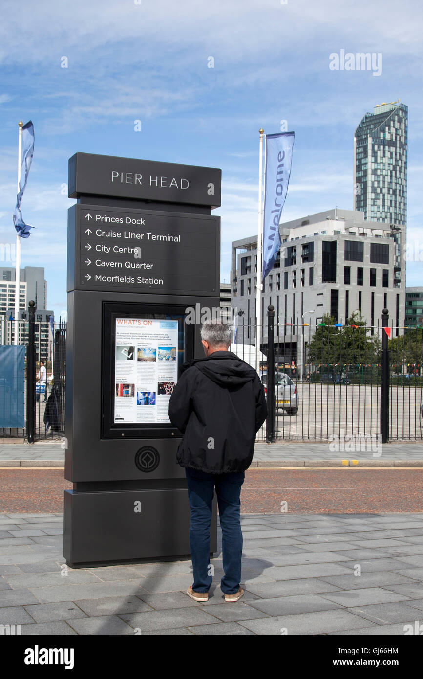 Pierhead, Waterfront, Liverpool, Merseyside, UK Stock Photo