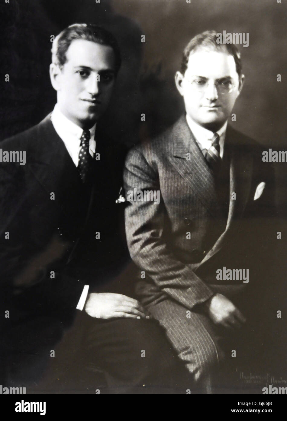 George and Ira Gershwin, brothers and musicians Stock Photo