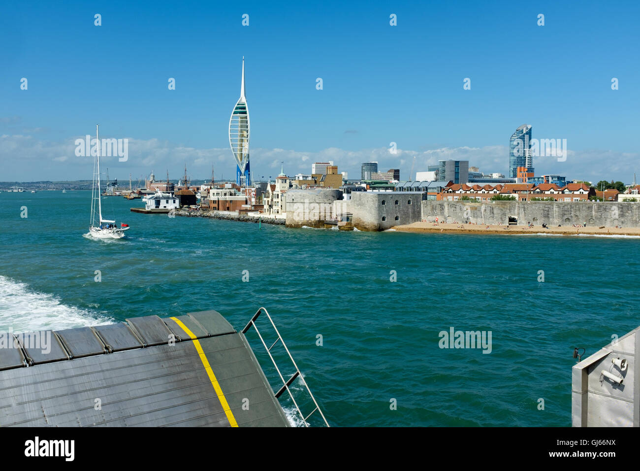 A view of Portsmouth from the ferry bound for Cherbourg Stock Photo Alamy