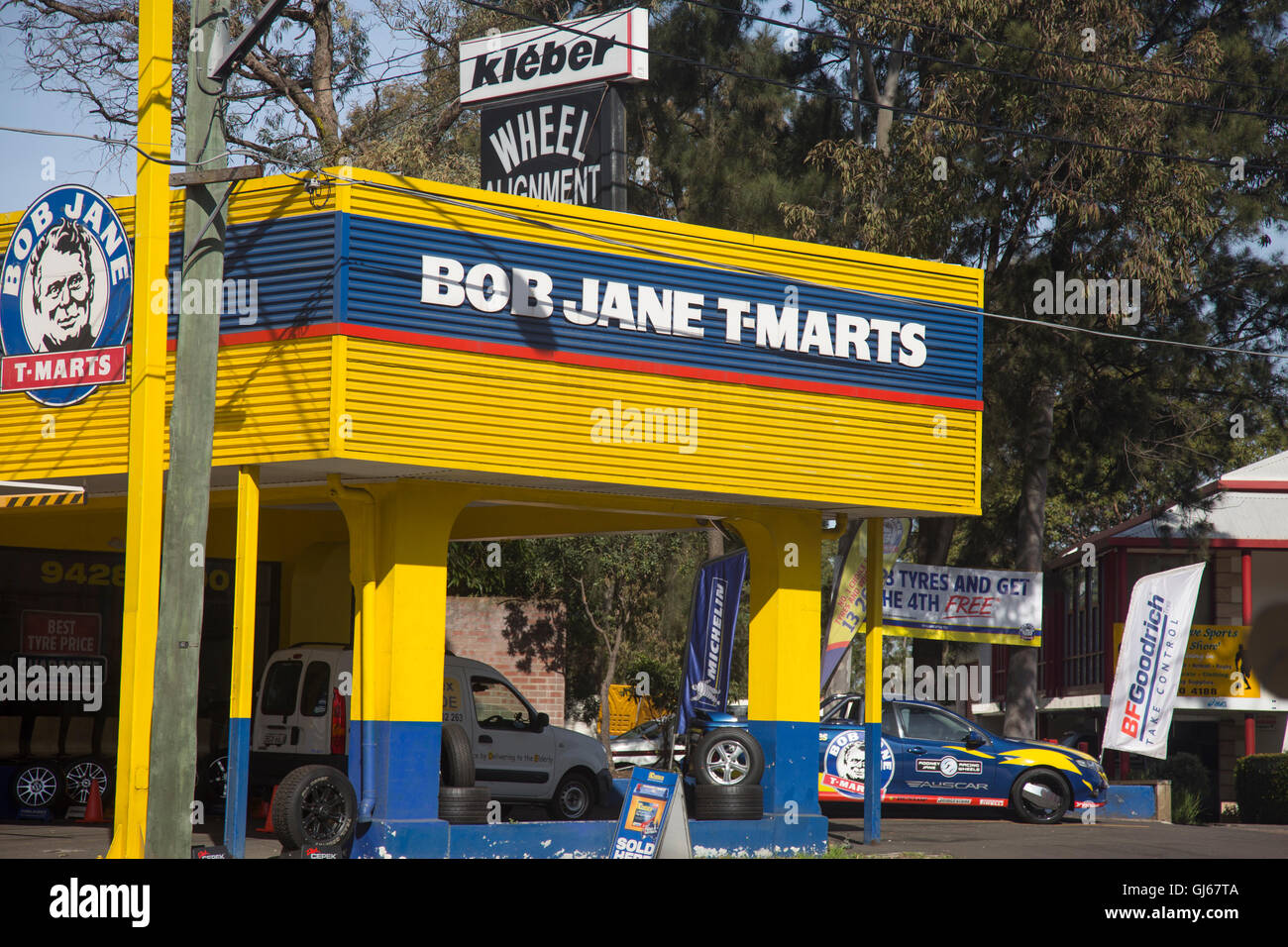 Bob Jane T-Mart car vehicle garage on the Pacific highway in North Sydney,Australia Stock Photo