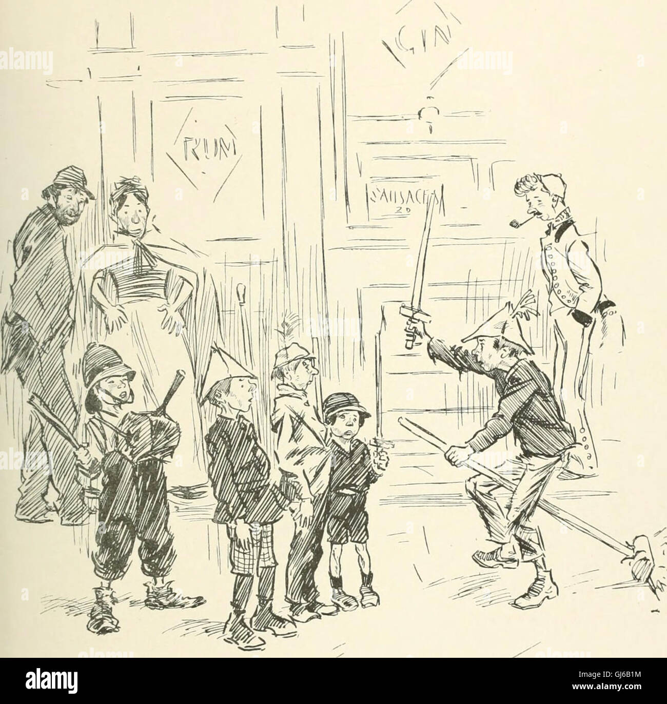 A 1896 collection titled 'Phil May's Gutter-snipes', featuring 50 pen ...