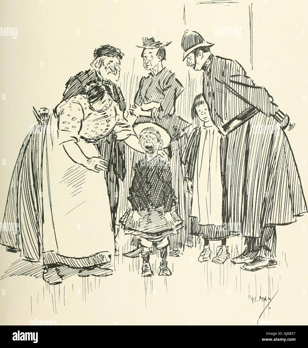 Phil May’s *Gutter-snipes* (1896) showcases 50 pen and ink sketches of ...