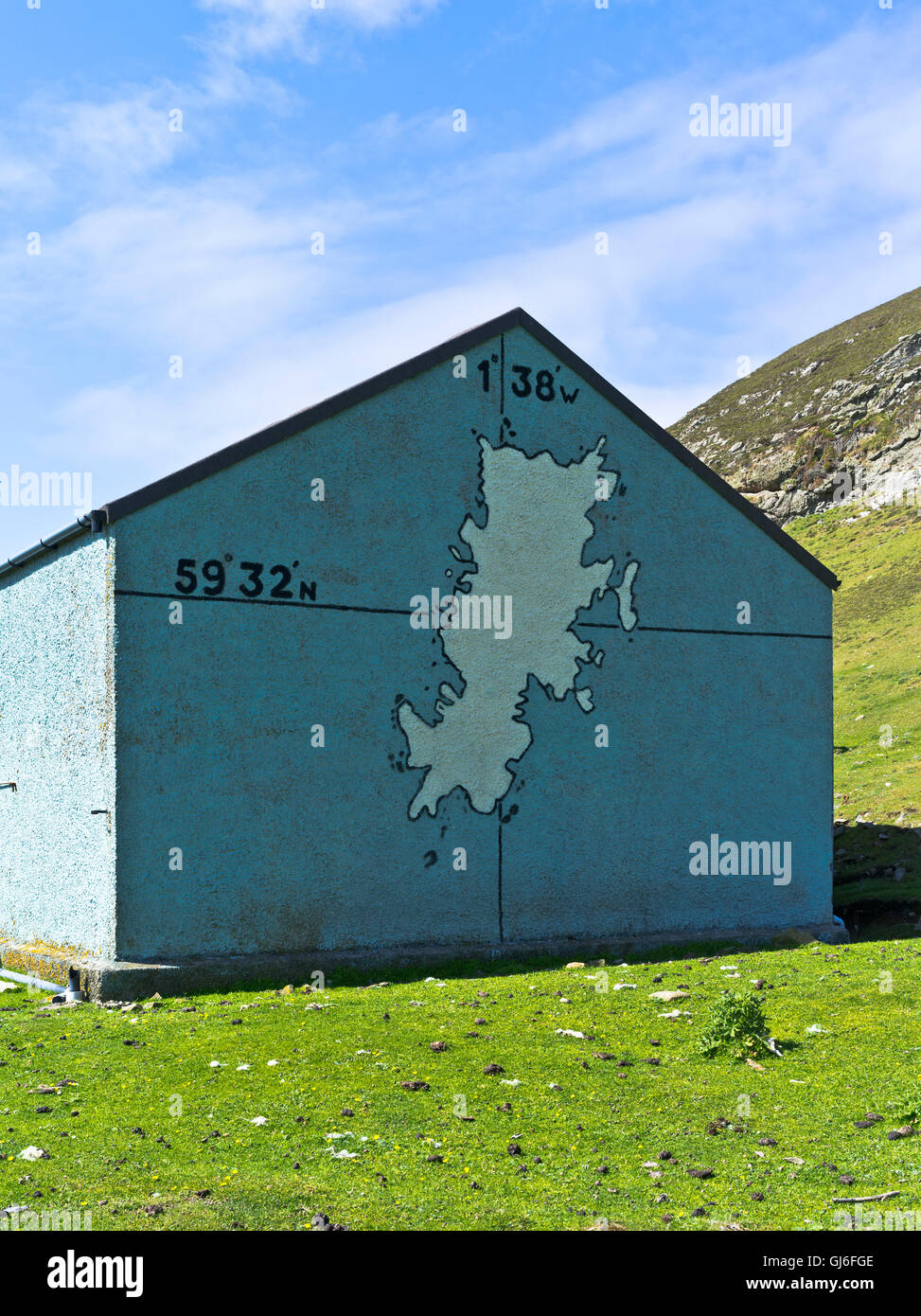 dh FAIR ISLE SHETLAND Map of Fair Isle on hut longitude and latitude