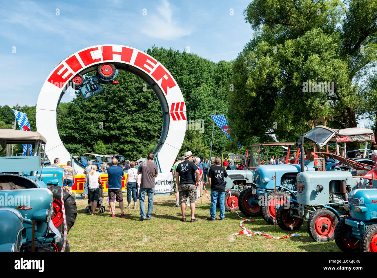 Bad König, Hessen, Germany, Eicher wheel from 1951 at classic festival Stock Photo