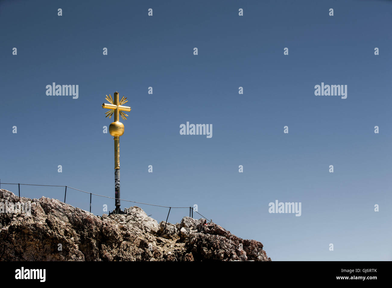 summit cross of 'Zugspitze' Stock Photo