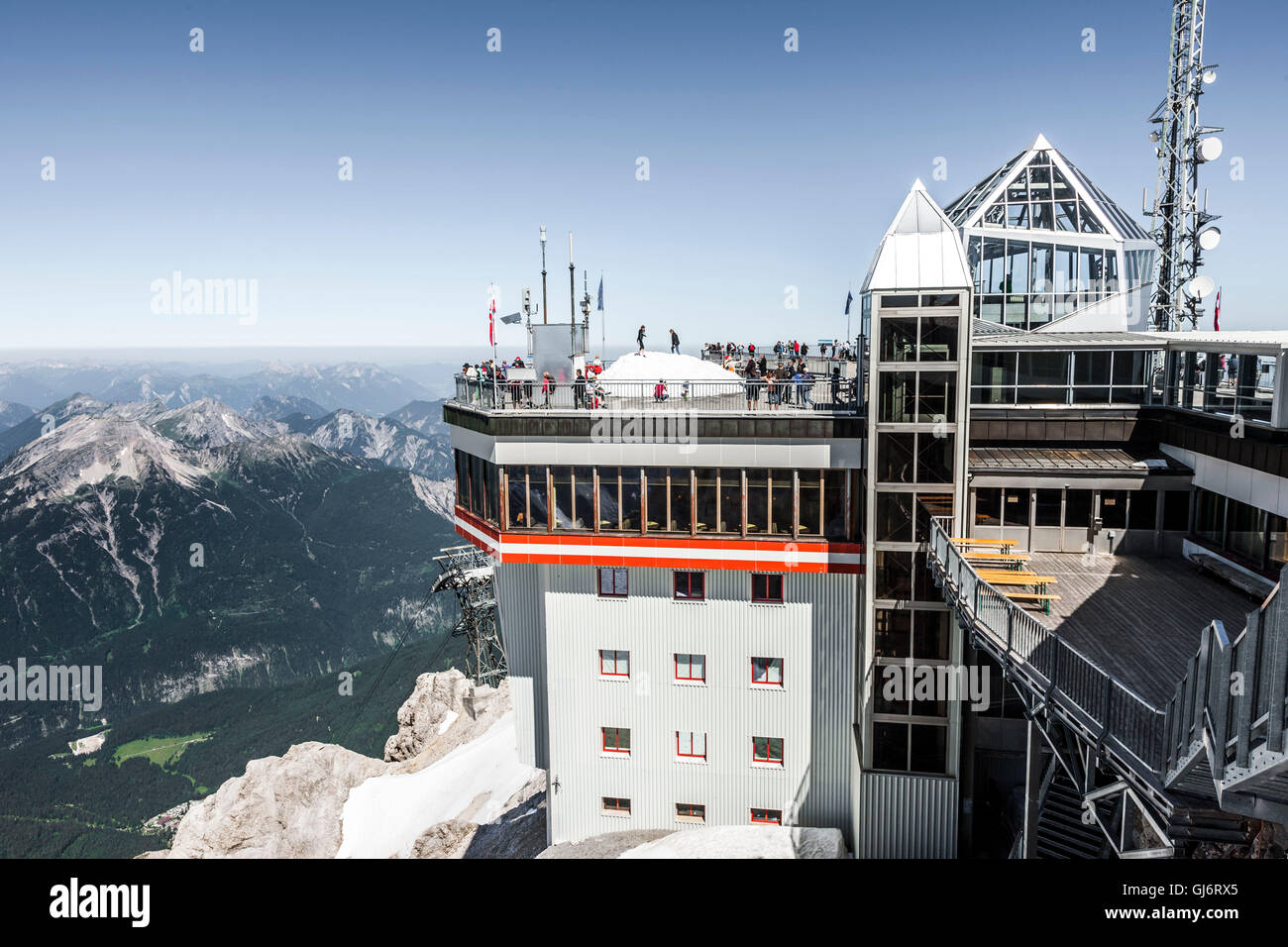 Tyrolean Zugspitze Cable Car, top station Stock Photo Alamy
