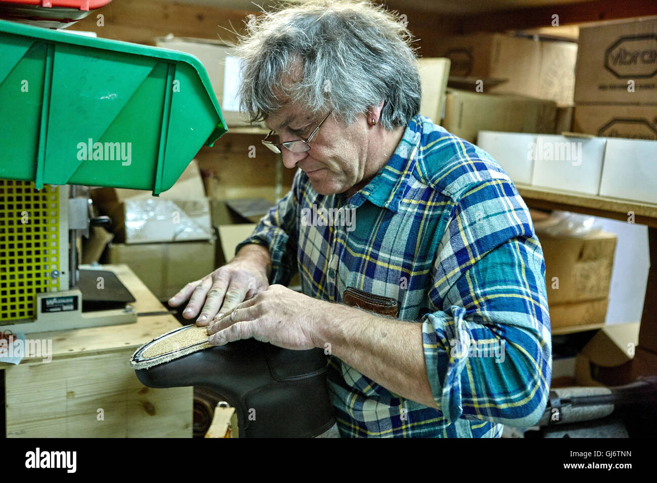Shoemaker, workshop, work Stock Photo