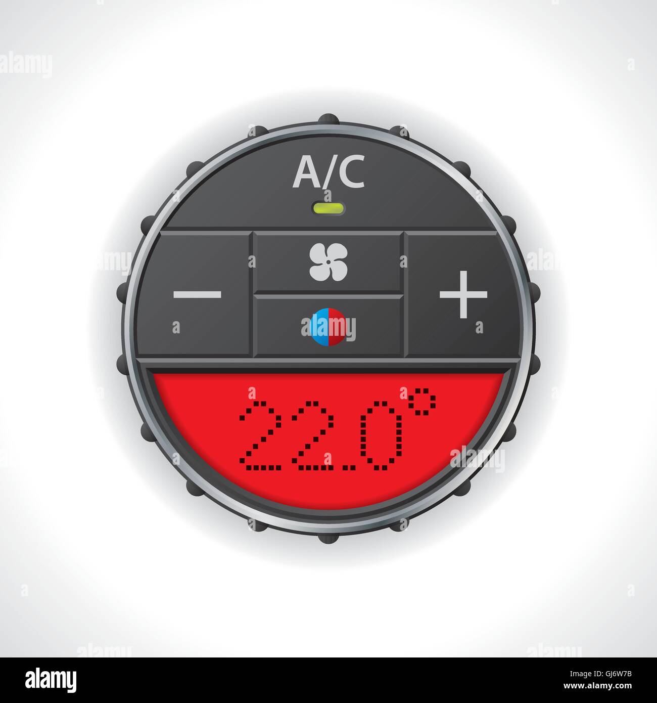 Air conditioning gauge with red display Stock Vector
