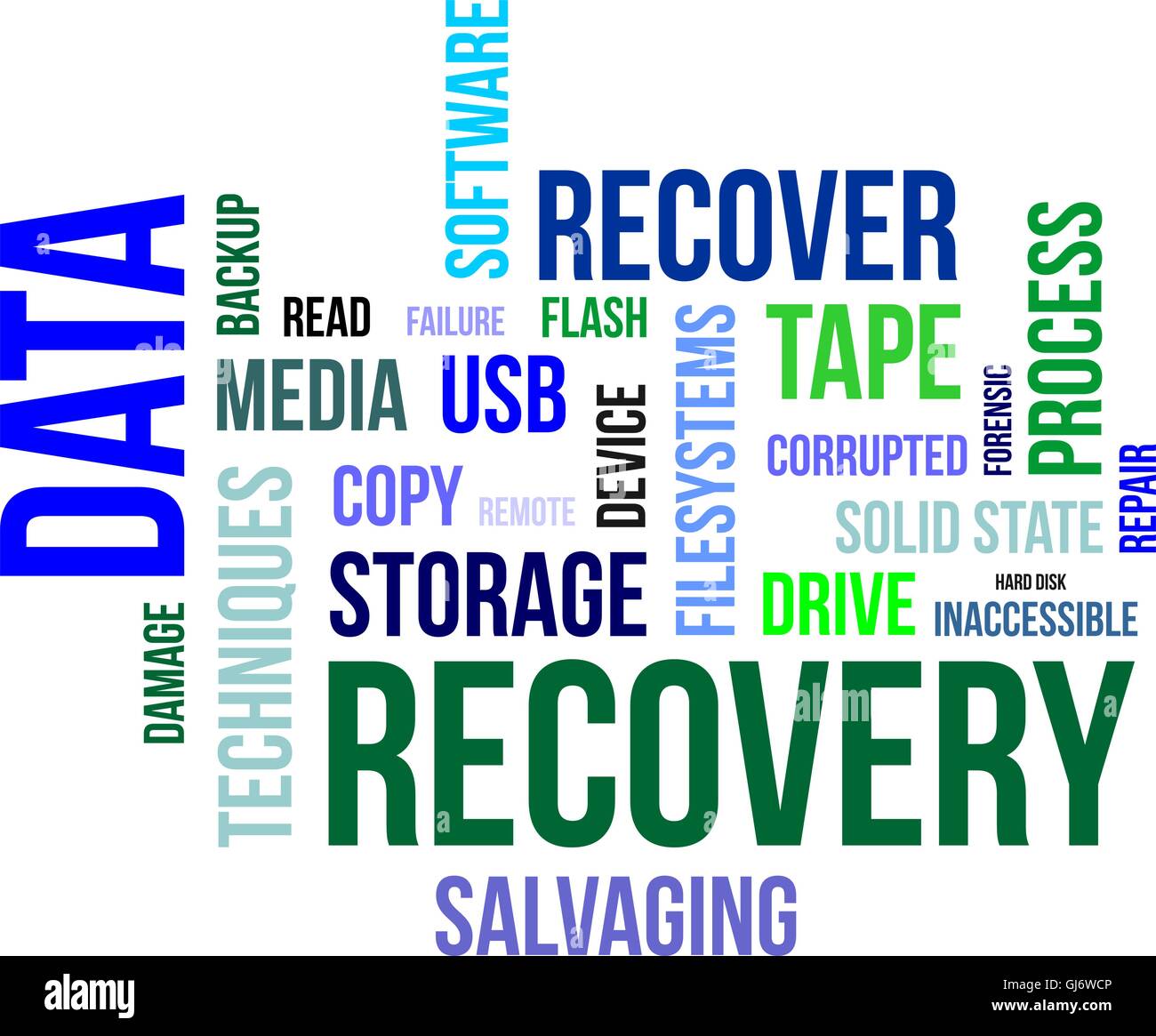 word cloud - data recovery Stock Vector