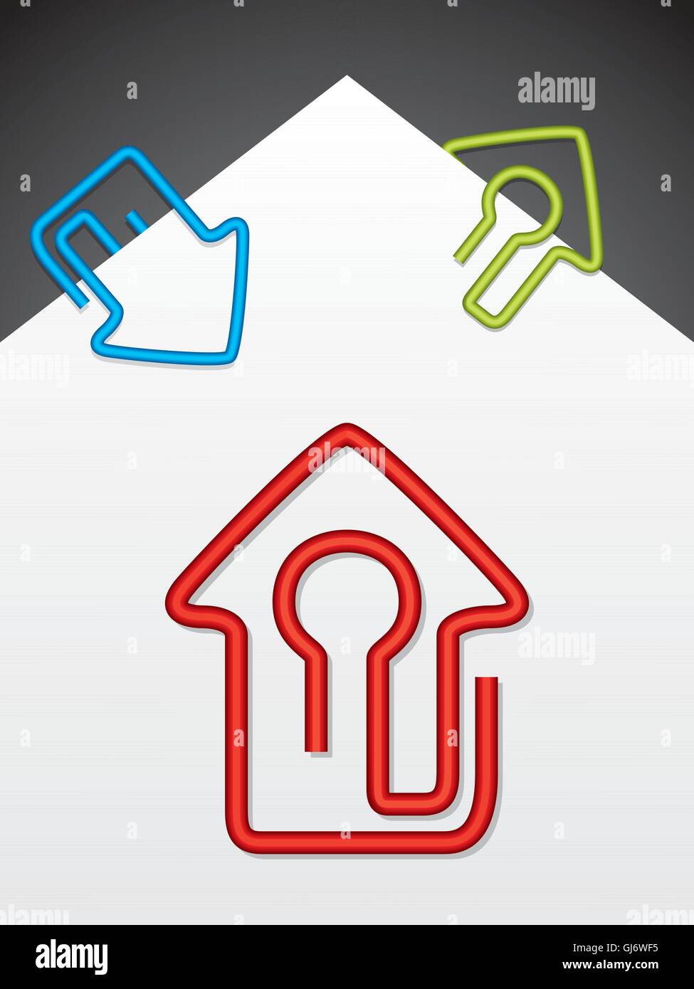 House shaped paper clips Stock Vector