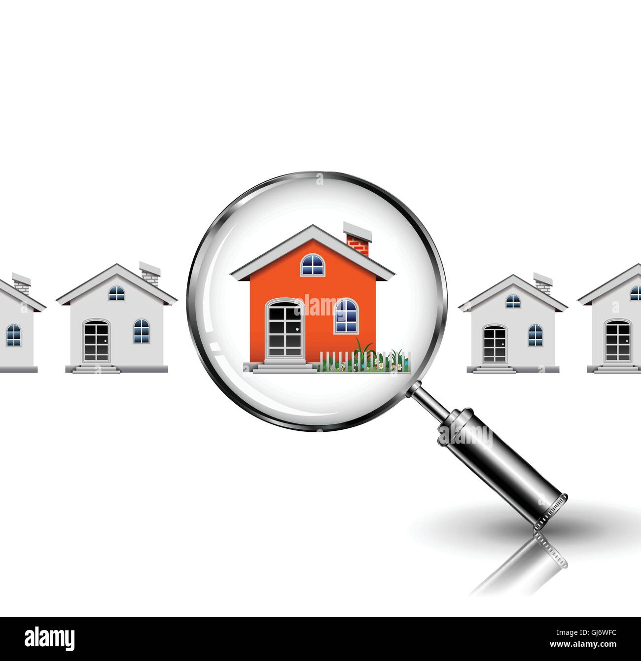 magnifying glass and your dream house Stock Vector