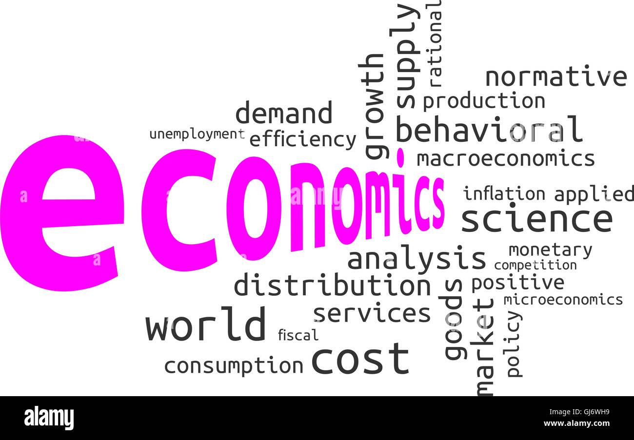 word cloud - economics Stock Vector