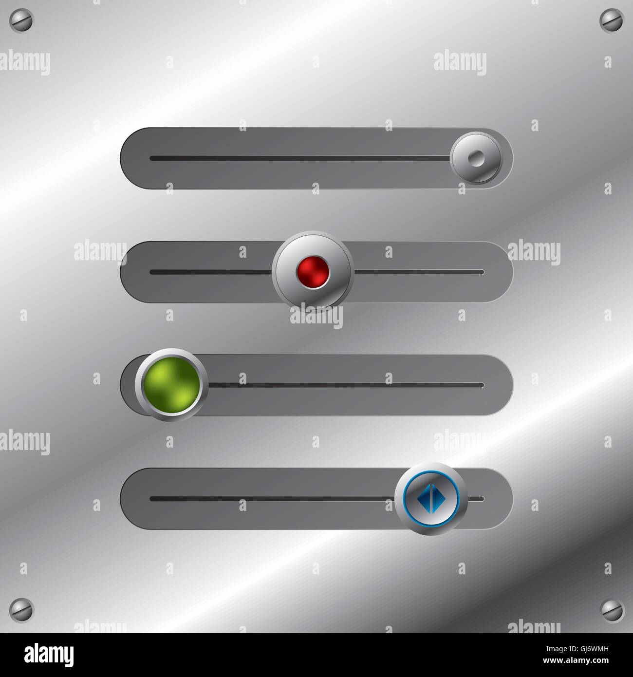 Slideable button set Stock Vector