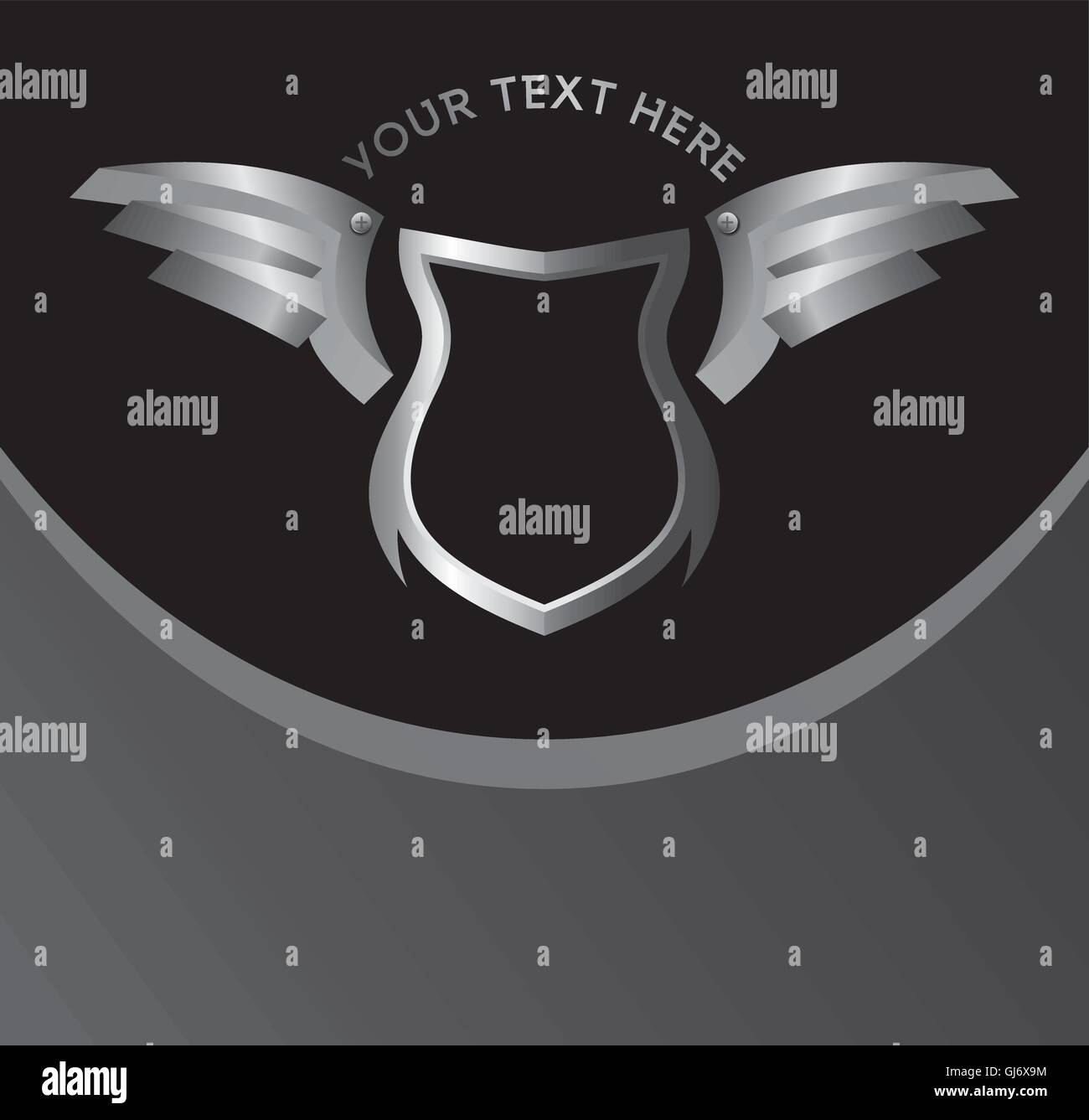 silver shield and wing art Stock Vector Image & Art - Alamy