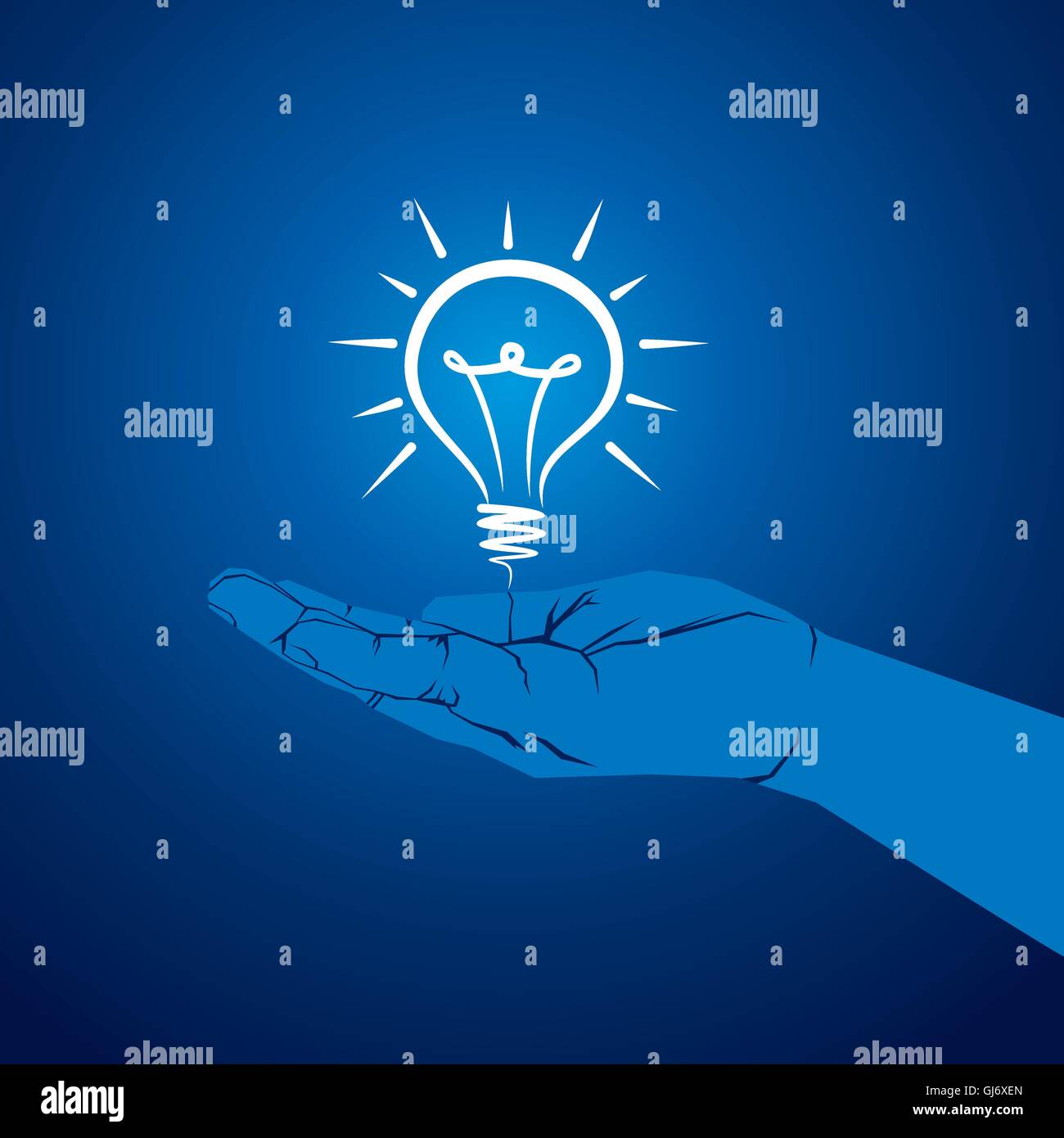 bulb in hand vector Stock Vector