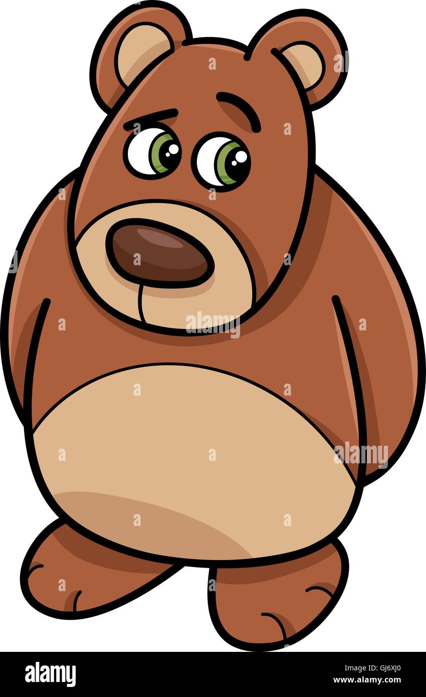 shy bear animal cartoon illustration Stock Vector