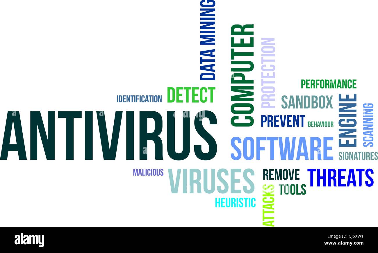 word cloud - antivirus Stock Vector