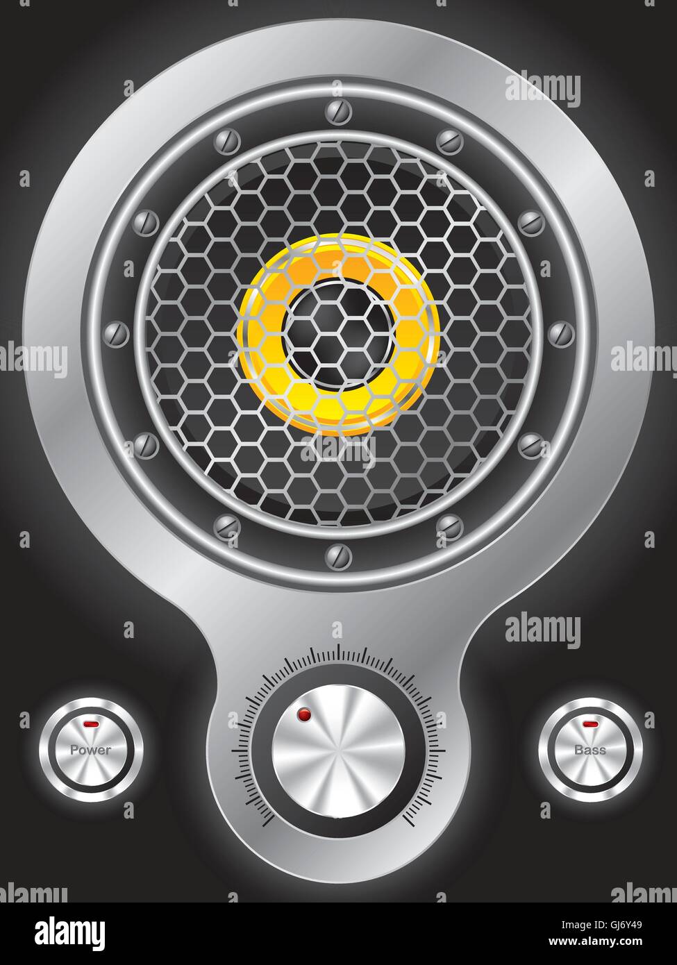 Metallic speaker design with hexagon mesh Stock Vector Image & Art - Alamy