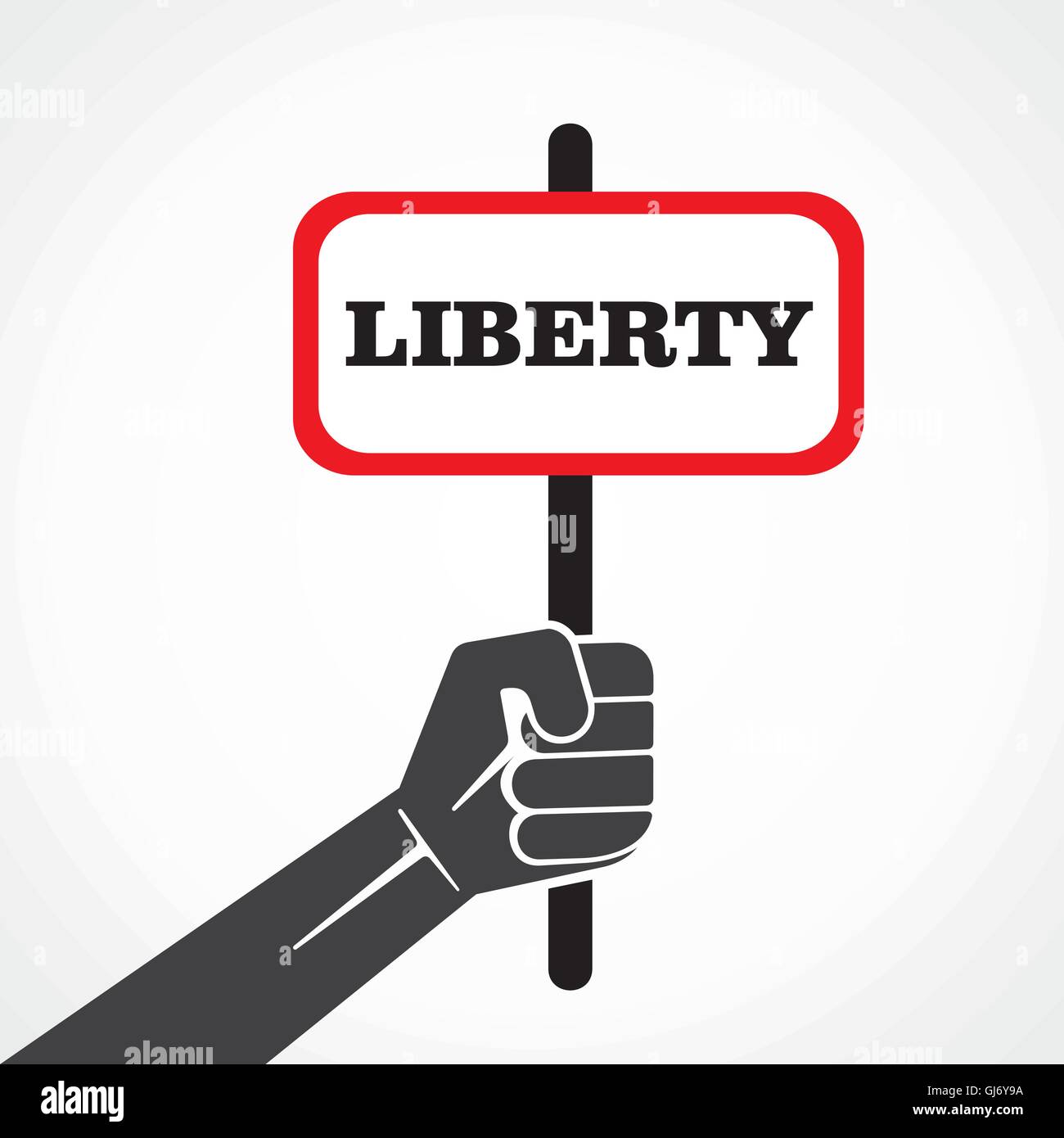 liberty word banner hold in hand stock vector Stock Vector