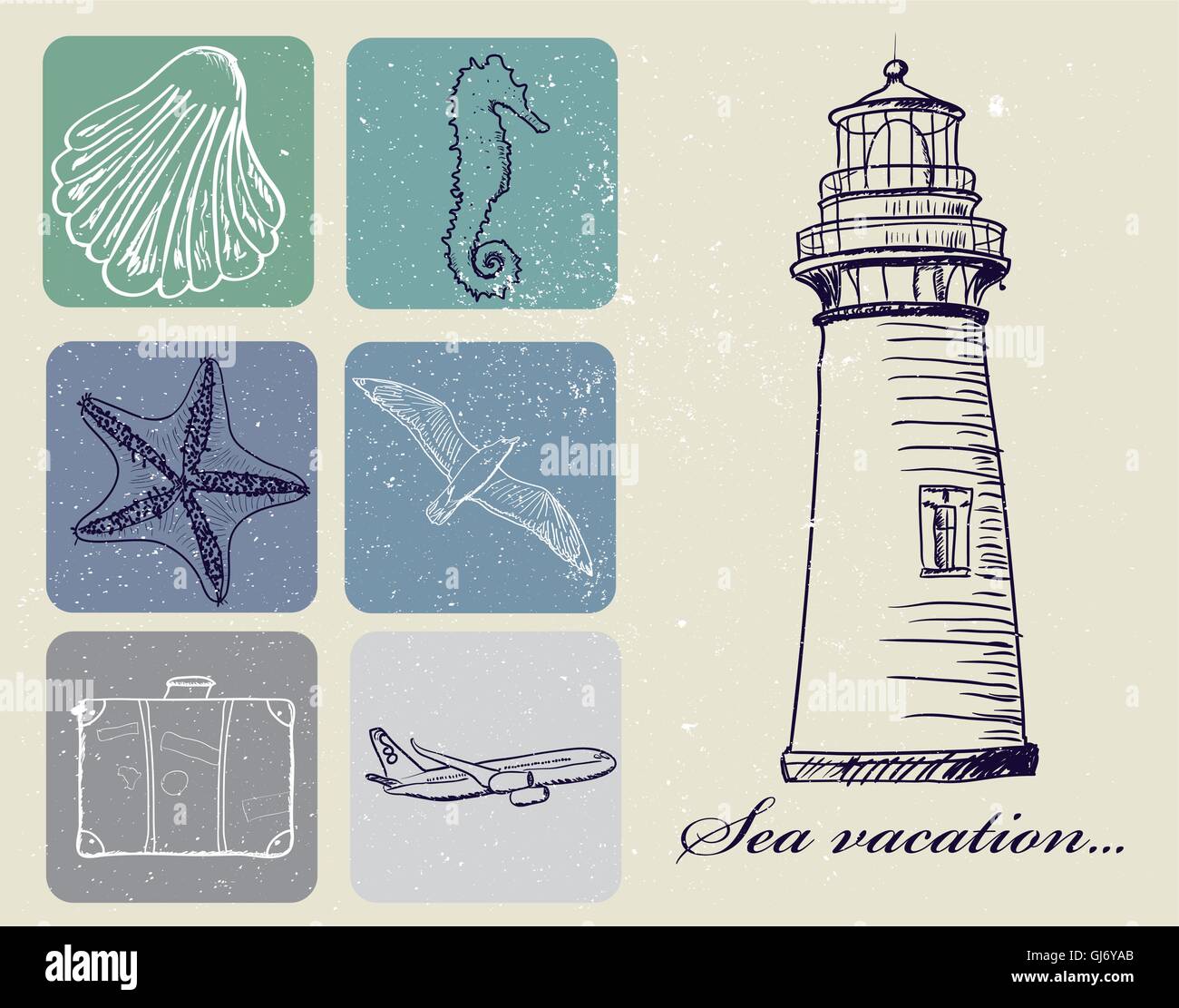 Vintage set of sea travel icons Stock Vector Image & Art - Alamy