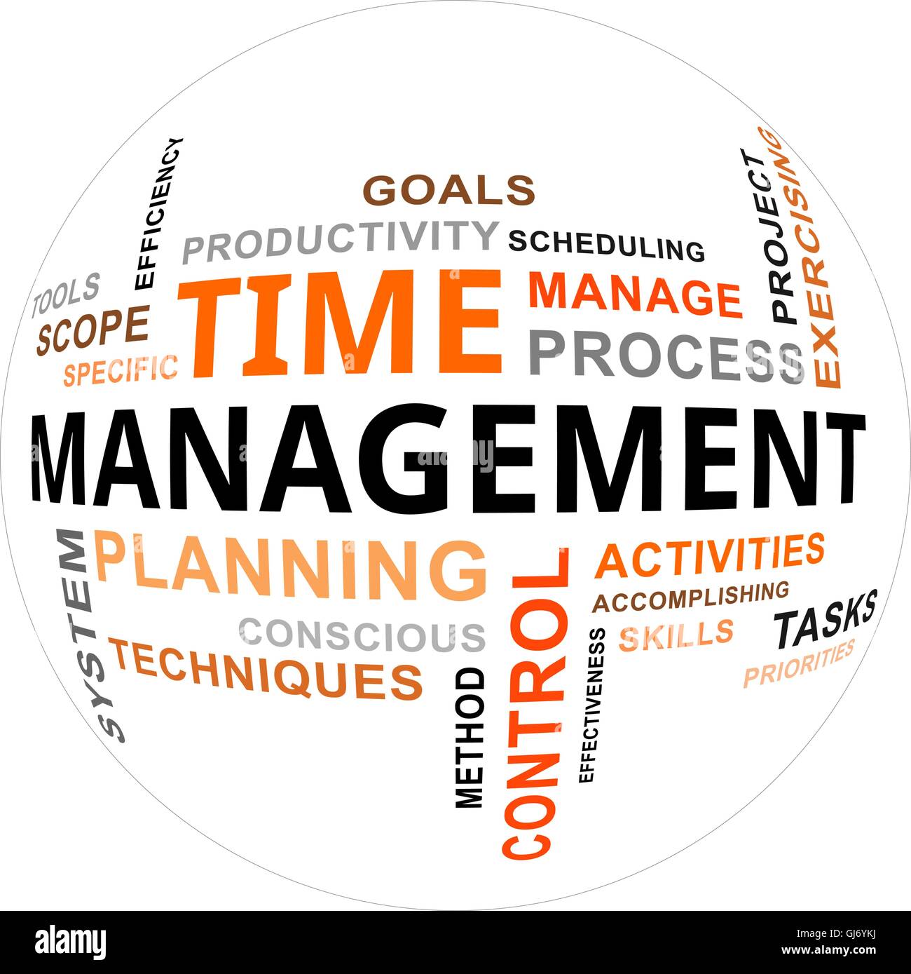 word cloud - time management Stock Vector