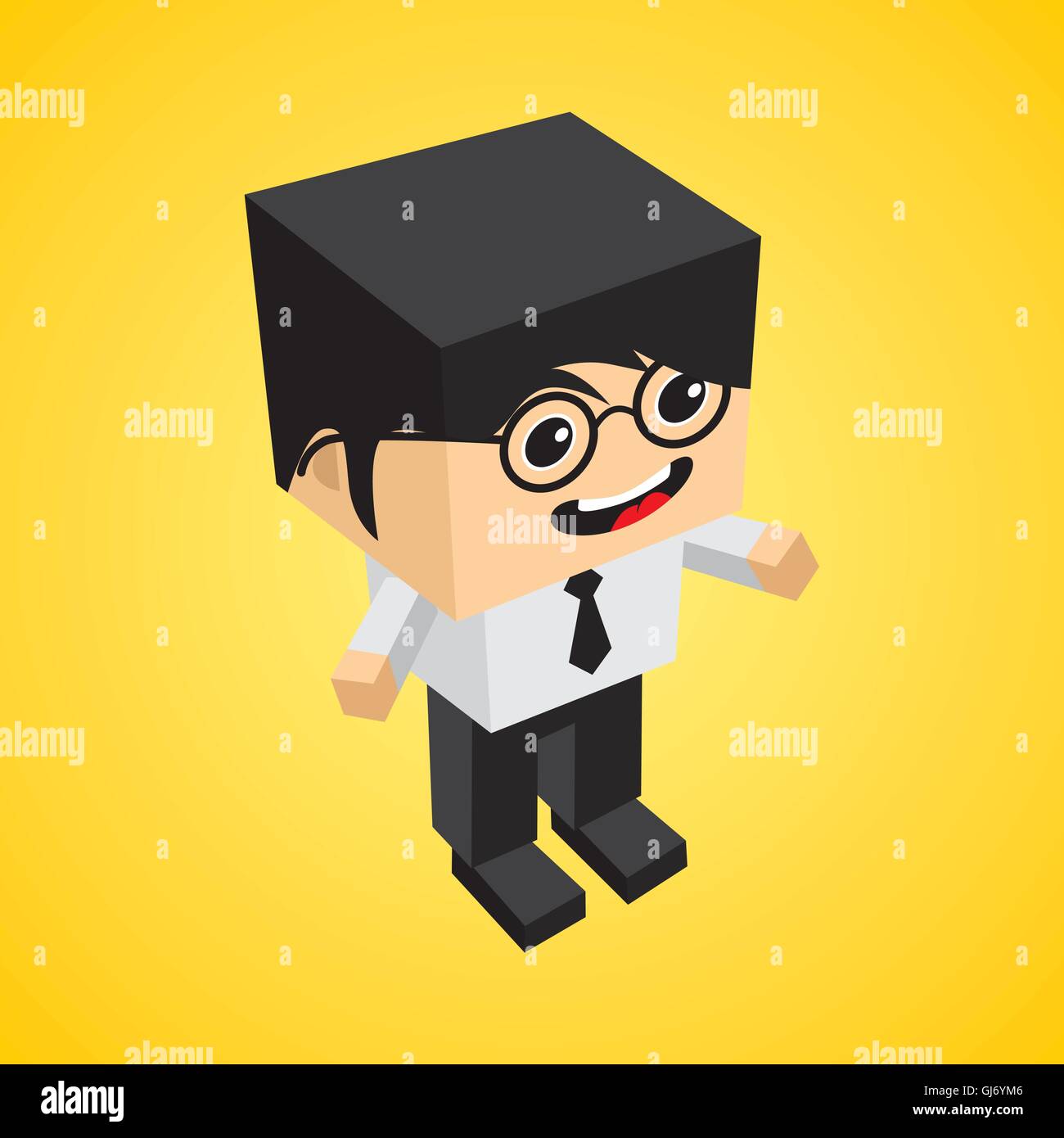 block isometric cartoon character Stock Vector Image & Art - Alamy