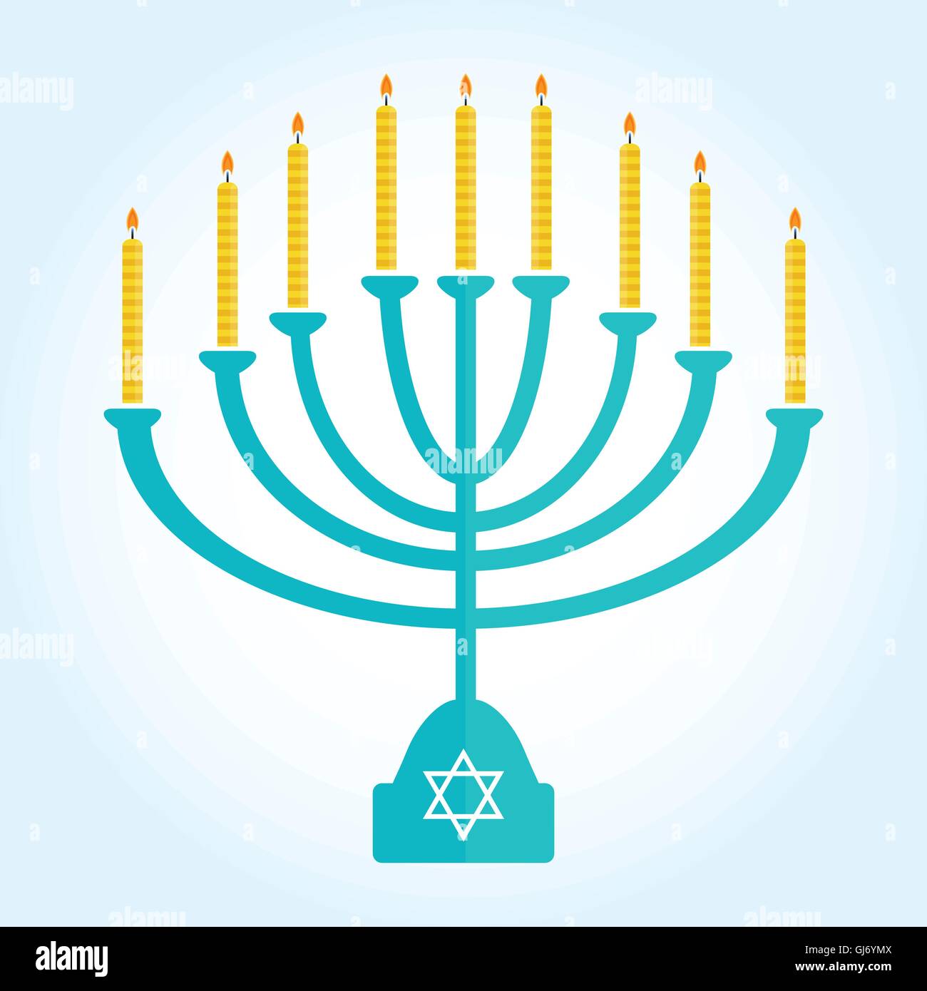 jewish holiday Hanukkah background with menorah Burning candles