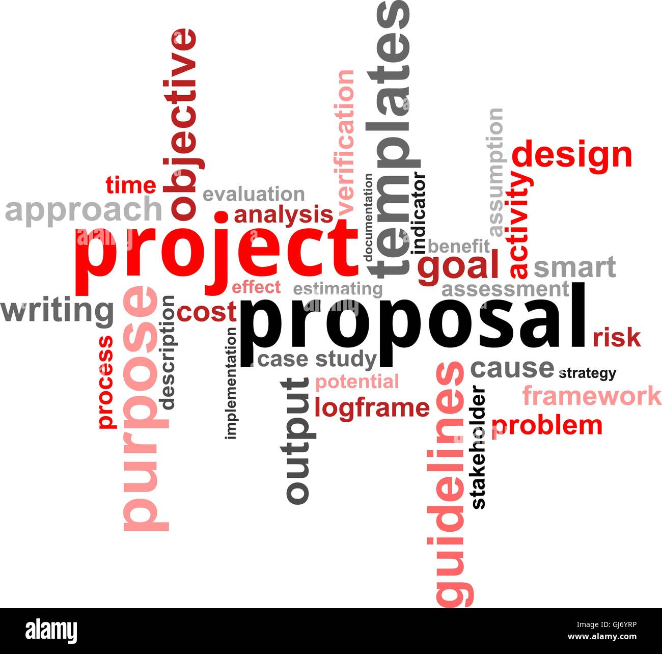 word cloud - project proposal Stock Vector