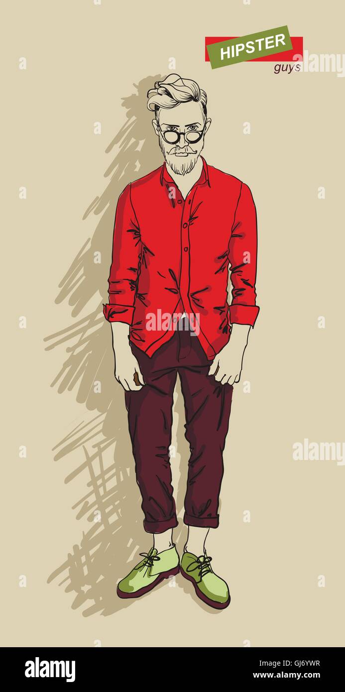 Hipster man in fashion Stock Vector Image & Art - Alamy