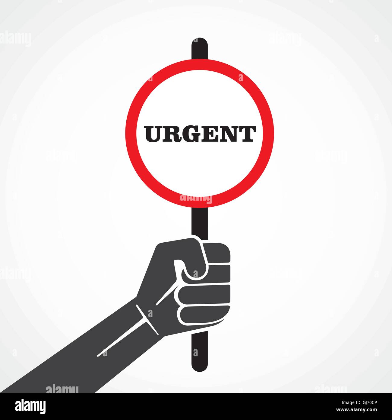 urgent word banner hold in hand stock vector Stock Vector Image & Art