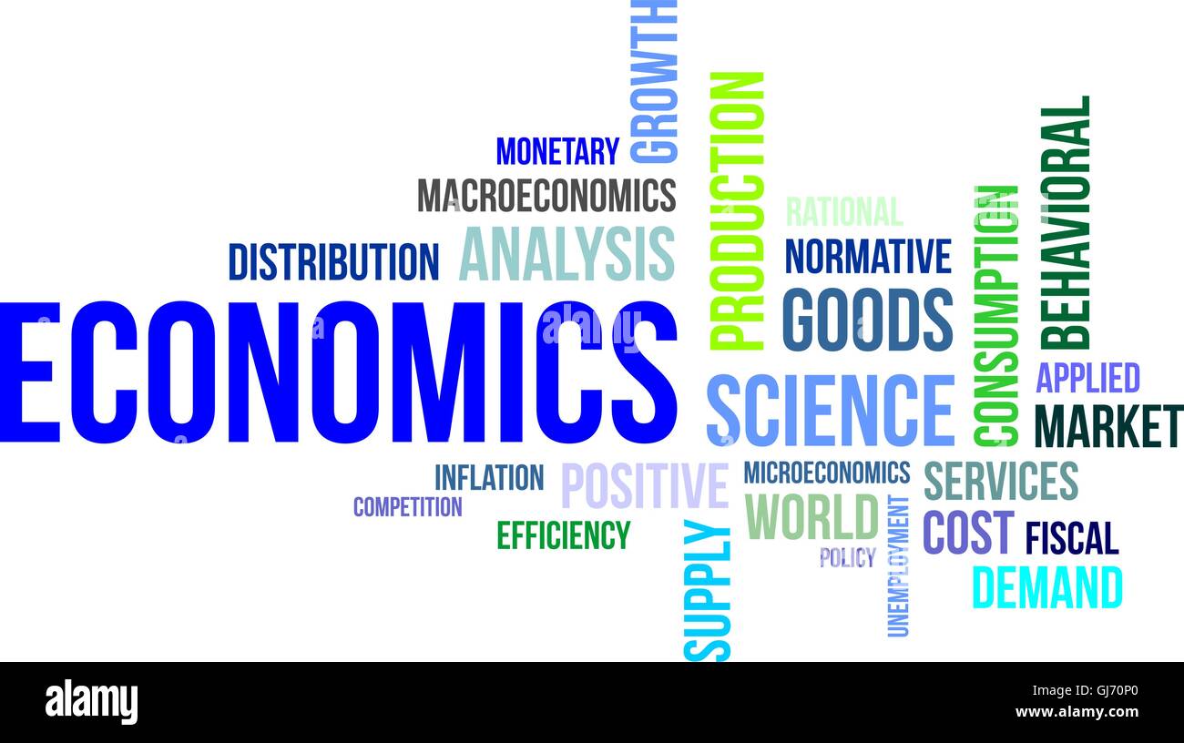 word cloud - economics Stock Vector