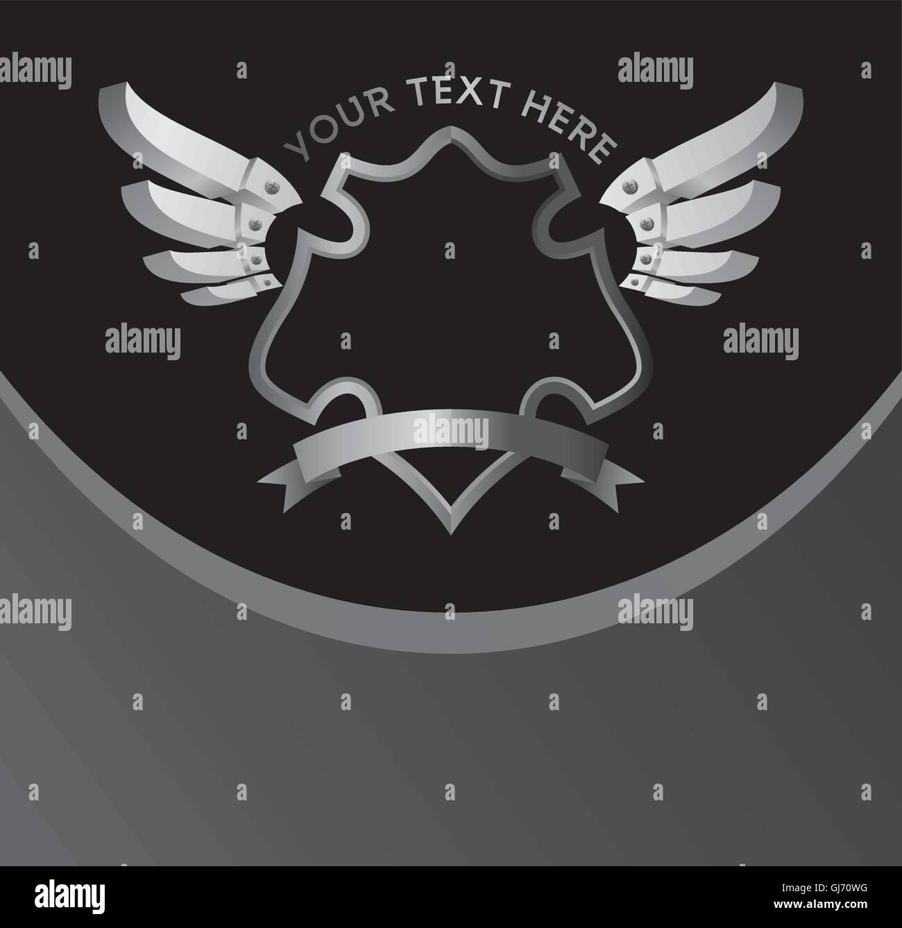silver shield and wing art Stock Vector Image & Art - Alamy