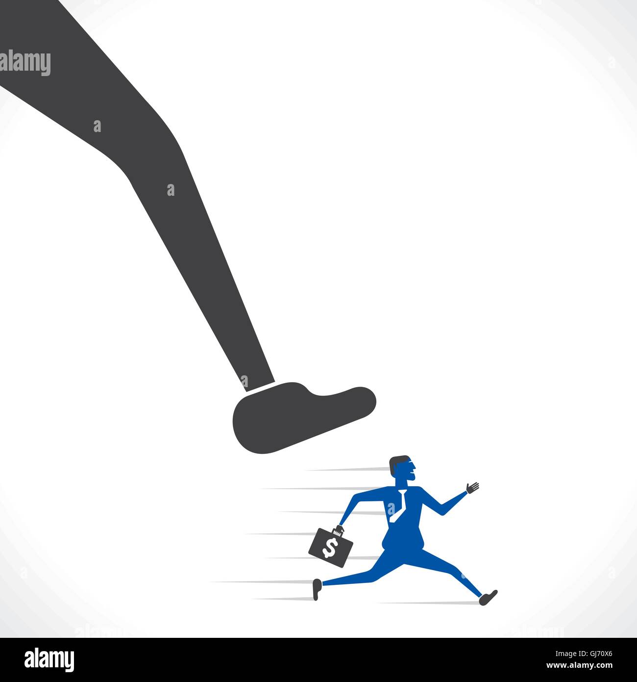 big foot try to hit the businessmen concept vector Stock Vector